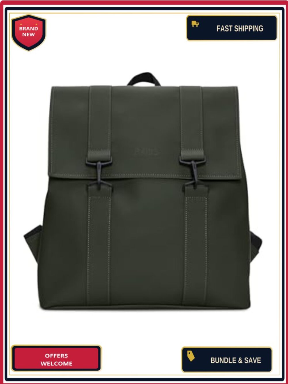 Waterproof PU Messenger Backpack for Men & Women fits 15 Laptop - Picture 1 of 5